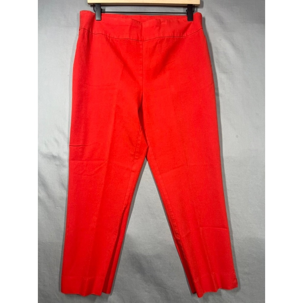 Chicos So Slimming Red Crop Pants Size 1.5 Pull On Stretch Straight Leg Ankle
